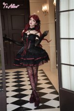 画像7: 【Black Shamrock】F210レースアップコルセット風ドレス (7)