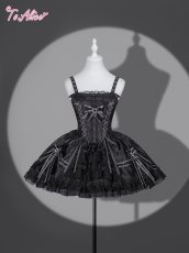 画像1: 【Black Shamrock】F211 Gothic Devilレースアップジャンパースカート (1)