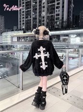 画像8: 【送料無料】F213 ダーククロスニットカーディガン《予約受付》 (8)
