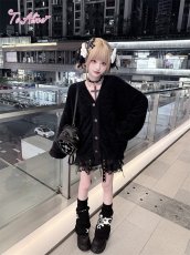 画像4: 【送料無料】F213 ダーククロスニットカーディガン《予約受付》 (4)