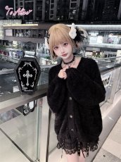 画像3: 【送料無料】F213 ダーククロスニットカーディガン《予約受付》 (3)