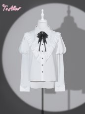 画像1: 【Black Shamrock】F220 エレガントフリルブラウス  (1)