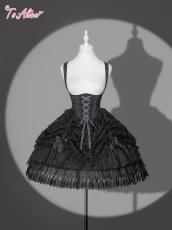 画像1: 【Black Shamrock】F227 black featherジャンパースカート (1)