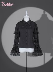 画像1: 【Black Shamrock】F228 クロスチャーム付き2Wayブラウス (1)