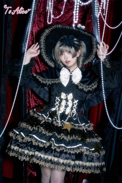 Last one】【BlackShamrock】FS126 ゴールドリボン魔女帽子 - To Alice
