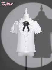 画像1: 【Black Shamrock】F235 ヨークフリル変型襟 ブラウス (1)