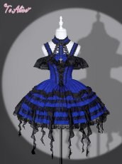 画像1: 【Black Shamrock】F241 Dark Blue Princess dress (1)