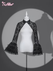 画像1: 【Black Shamrock】F244フレア袖ショート丈ボレロ (1)