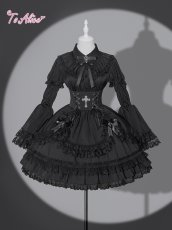 画像2: 【BlackShamrock】F252 ゴシックコルセット風ティアードスカート (2)