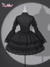 画像3: 【BlackShamrock】F252 ゴシックコルセット風ティアードスカート (3)