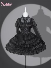 画像1: 【送料無料】F262 Black laceフリルワンピース《予約受付》 (1)