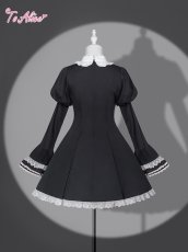 画像2: 【ToAlice】F263 クラシッククロススタンド襟ワンピース (2)