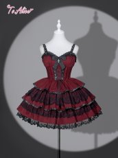 画像1: 【Black Shamrock】F264 パンクゴシックコルセット風ドレス (1)