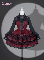 画像2: 【Black Shamrock】F264 パンクゴシックコルセット風ドレス (2)