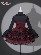 画像3: 【Black Shamrock】F264 パンクゴシックコルセット風ドレス (3)