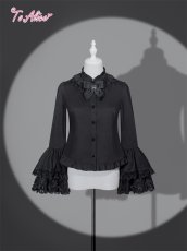 画像1: 【Black Shamrock】F265 ゴシック姫袖スタンドカラーブラウス (1)
