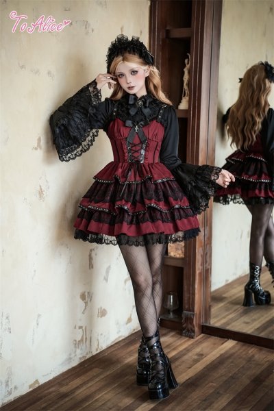 BlackShamrock】F264 パンクゴシックコルセット風ドレス - To Alice