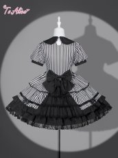 画像2: 【送料無料】F266 ストライプ×リボンワンピース《予約受付》 (2)