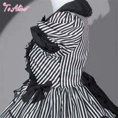 画像3: 【送料無料】F266 ストライプ×リボンワンピース《予約受付》 (3)