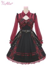 画像4: 【ToAlice】F27暗黒少女チェックジャンパースカート【30％OFF】 (4)