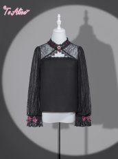 画像1: 【送料無料】F281 GothicCross胸開きレーストップス《予約受付》 (1)