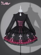 画像3: 【BlackShamrock】F281 GothicCross胸開きレーストップス (3)