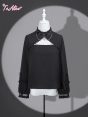 画像1: 【送料無料】F283レザーリボン胸あきトップス《予約受付》 (1)