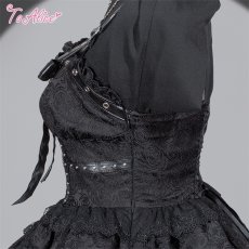 画像4: 【BlackShamrock】F284レザーリボンジャンパースカート (4)