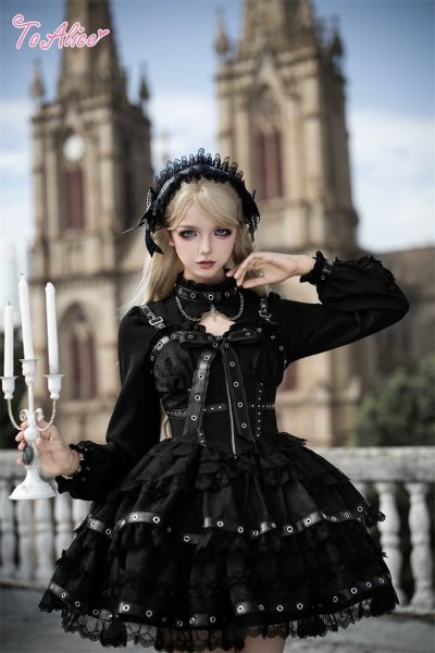 BlackShamrock】FS146レザーリボンヘッドドレス - To Alice