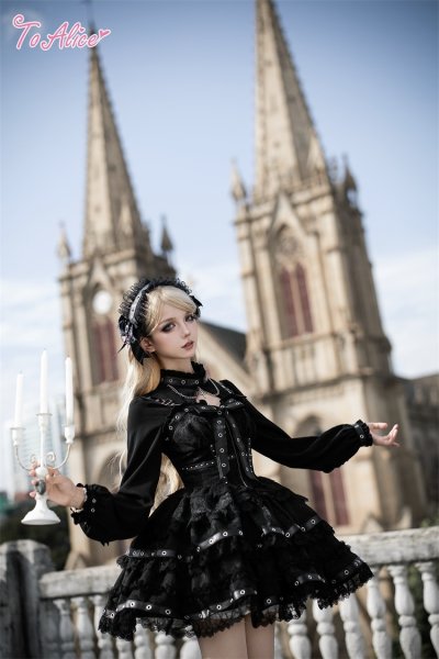 BlackShamrock】FS146レザーリボンヘッドドレス - To Alice
