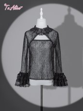 画像1: 【送料無料】F285 総レース胸開きトップス《予約受付》 (1)