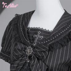 画像3: 【送料無料】F289 ピンストライプゴシックセーラーワンピース《予約受付》 (3)