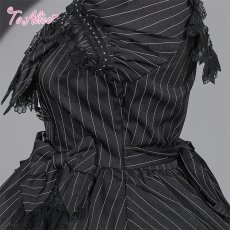 画像4: 【送料無料】F289 ピンストライプゴシックセーラーワンピース《予約受付》 (4)