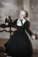 画像3: 【送料無料】F291 クラシッククロススタンド襟ロングワンピース《予約受付》 (3)