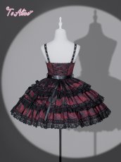 画像3: 【送料無料】F308 ベルト付チェック切り替えジャンパースカート《予約限定》 (3)