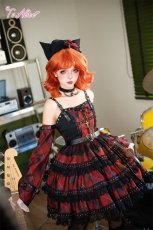 画像5: 【送料無料】F308 ベルト付チェック切り替えジャンパースカート《予約限定》 (5)