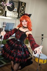 画像7: 【送料無料】F308 ベルト付チェック切り替えジャンパースカート《予約限定》 (7)