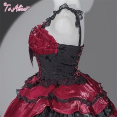 画像2: 【BlackShamrock】F316 Crimson Butterfly Dress (2)