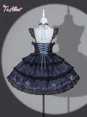 画像2: 【送料無料】F317 CHAIN×DOLL Midnight Blue Rose Dress《予約受付》 (2)