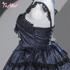画像3: 【送料無料】F317 CHAIN×DOLL Midnight Blue Rose Dress《予約受付》 (3)