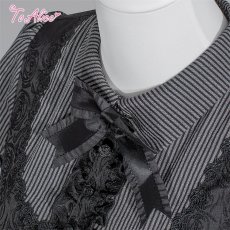 画像3: 【送料無料】F318 ストライプレイヤード風半袖ワンピース《予約受付》 (3)