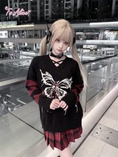 画像3: 【送料無料】F329バタフライボーダーニット《予約受付》 (3)
