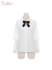 画像1: 【ToAlice】F42総レースクロスリボンブラウス【30％OFF】 (1)