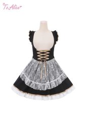 画像1: 【ToAlice】F43レースエプロン付きジャンパースカート【30％OFF】 (1)