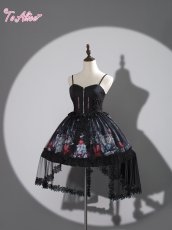 画像1: 【ToAlice】F79 DarkStrawberryPrincessコルセット風ドレス (1)