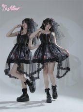 画像4: 【ToAlice】F79 DarkStrawberryPrincessコルセット風ドレス (4)