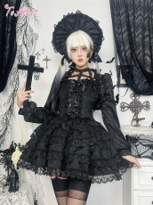 画像9: 【ToAlice】FS65ローズ×クロスハーフボンネットカチューシャ (9)