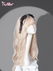 画像1: 【Black Shamrock】FS103チャーム付きレースリボンカチューシャ (1)