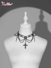 画像1: 【Black Shamrock】FS114クロスビーズチョーカー (1)