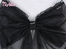 画像3: 【Last one】【BlackShamrock】FS24シフォンフリルビッグリボンブローチ (3)